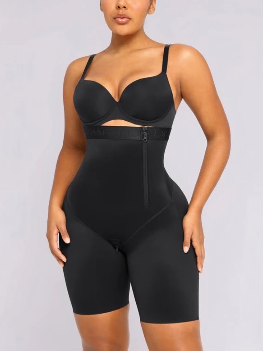 High-Waist Black Body Shaper Shorts